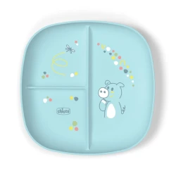 Тарелка для детей Chicco, голубая, 12+ месяцев Тарелка для детей Chicco, голубая, 12+ месяцев