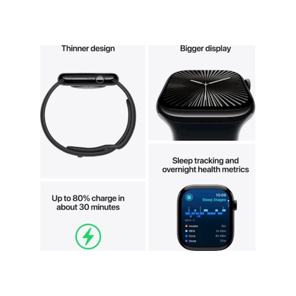 Умные часы Apple Watch Series 10 GPS 46mm Silver Aluminium Case with Blue Cloud Sport Loop (Официальная гарантия)