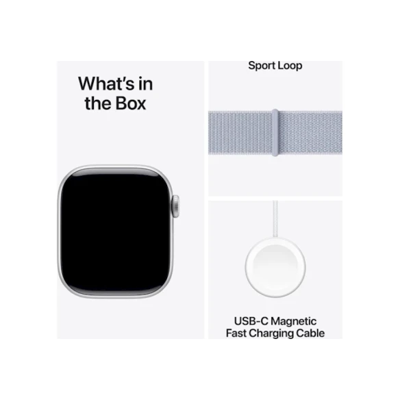 Умные часы Apple Watch Series 10 GPS 46mm Silver Aluminium Case with Blue Cloud Sport Loop (Официальная гарантия)