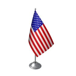 ABŞ masaüstü bayraq 0008, 30 sm, xrom