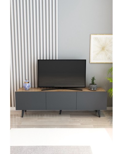 TV üçün tumba Ev Plus 12115868, LDSP, antrasit/qəhvəyi, 180x35x45 sm