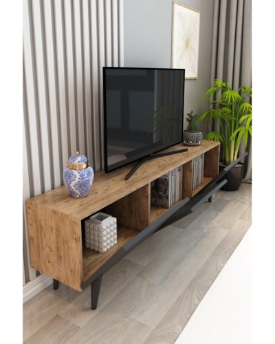 TV üçün tumba Ev Plus 12115868, LDSP, antrasit/qəhvəyi, 180x35x45 sm