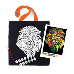 Набор Rosa Talent Неоновый лев эко сумка-раскраска, хлопок 220 г/кв.м, 38х42 см, черный