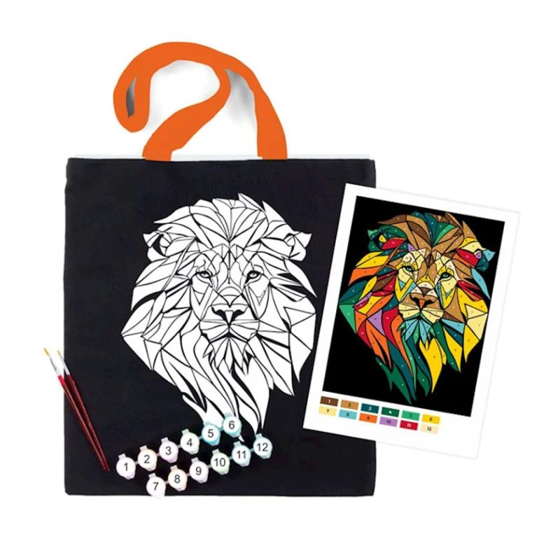 Набор Rosa Talent Неоновый лев эко сумка-раскраска, хлопок 220 г/кв.м, 38х42 см, черный Набор Rosa Talent Неоновый лев эко сумка-раскраска, хлопок 220 г/кв.м, 38х42 см, черный