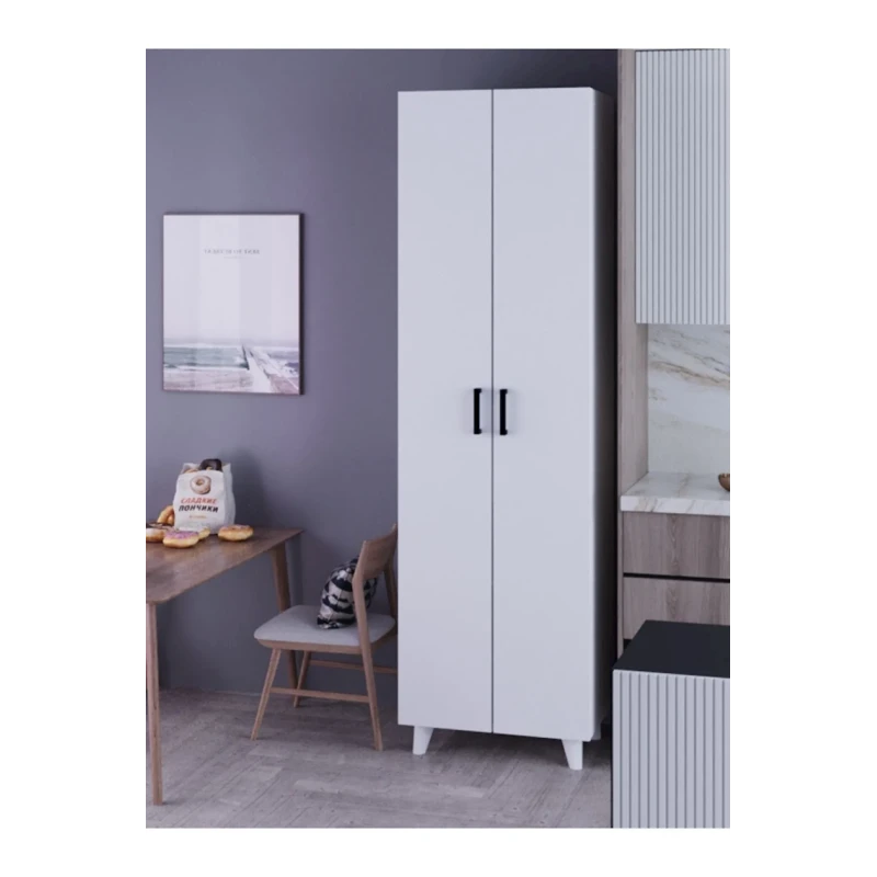 Распашной шкаф Ev Plus Kozy 12115634, ЛДСП, белый, 32х49х175 см Распашной шкаф Ev Plus Kozy 12115634, ЛДСП, белый, 32х49х175 см