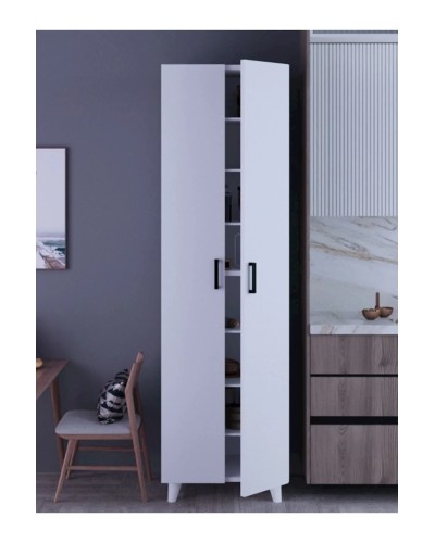 Lay açılan şkaf Ev Plus Kozy 12115634, LDSP, ağ, 32х49х175 sm