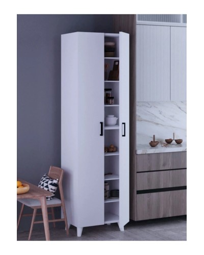 Lay açılan şkaf Ev Plus Kozy 12115634, LDSP, ağ, 32х49х175 sm