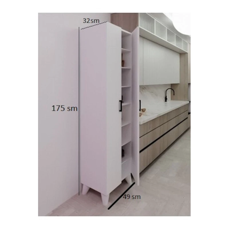 Распашной шкаф Ev Plus Kozy 12115634, ЛДСП, белый, 32х49х175 см Распашной шкаф Ev Plus Kozy 12115634, ЛДСП, белый, 32х49х175 см