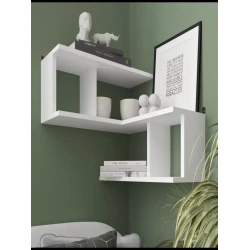 Настенная полка Art Mebel 108, ламинат, 85х45х25 см, белая Настенная полка Art Mebel 108, ламинат, 85х45х25 см, белая