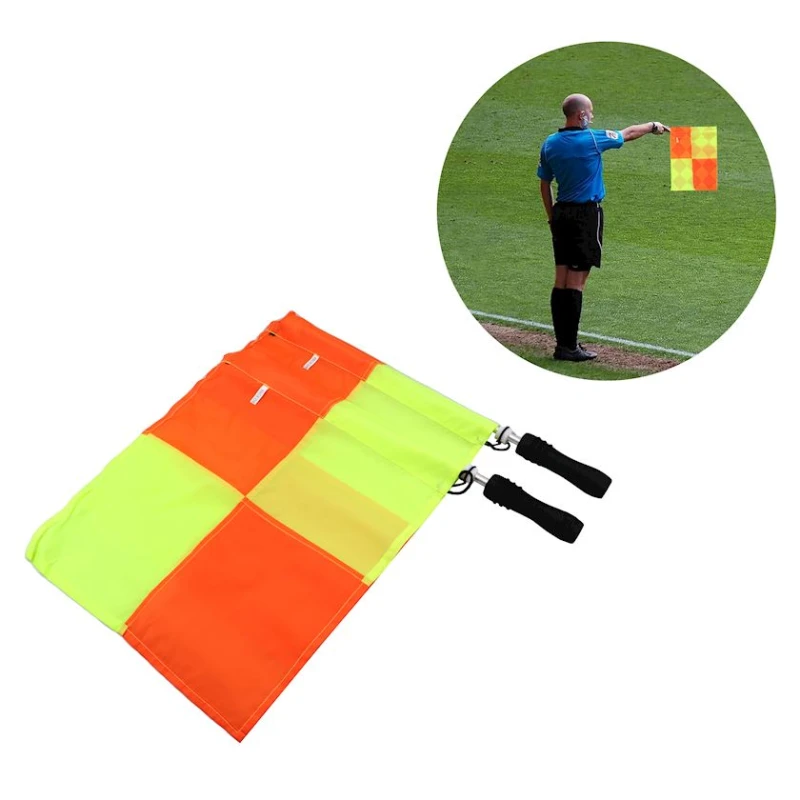 Флаг для боковых судей, желтый/оранжевый, 2 шт