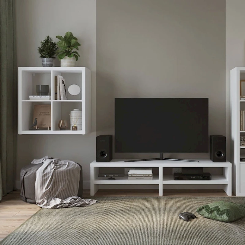 Полка Mio Tesoro Фора 4, ДСП/ХДФ, белый, 77x77x38 см Полка Mio Tesoro Фора 4, ДСП/ХДФ, белый, 77x77x38 см