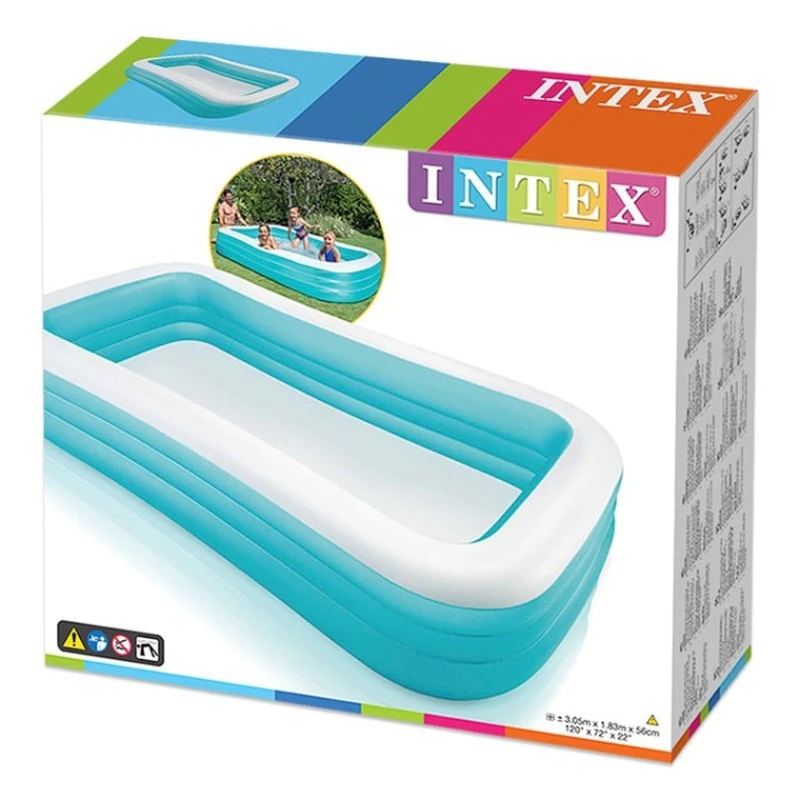 Надувной бассейн Intex H582025484NP, голубой, 305x183x56 см, 1020 л Надувной бассейн Intex H582025484NP, голубой, 305x183x56 см, 1020 л