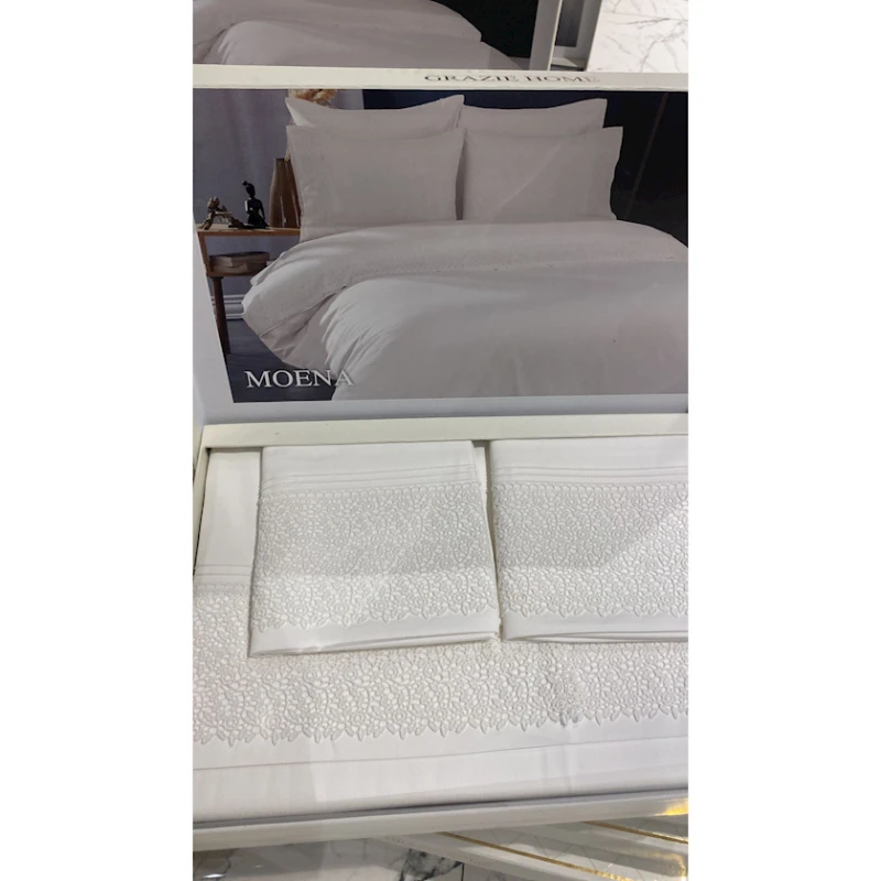 Yataq dəsti Grazie Home Moena, yorğan üzü 200x220 sm, mələfə 240х260 sm, 4 əd yastıq üzü 50х70 sm, avro, lüks-satin/pambıq, krem Yataq dəsti Grazie Home Moena, yorğan üzü 200x220 sm, mələfə 240х260 sm, 4 əd yastıq üzü 50х70 sm, avro, lüks-satin/pambıq, krem