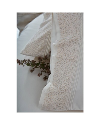 Yataq dəsti Grazie Home Moena, yorğan üzü 200x220 sm, mələfə 240х260 sm, 4 əd yastıq üzü 50х70 sm, avro, lüks-satin/pambıq, krem