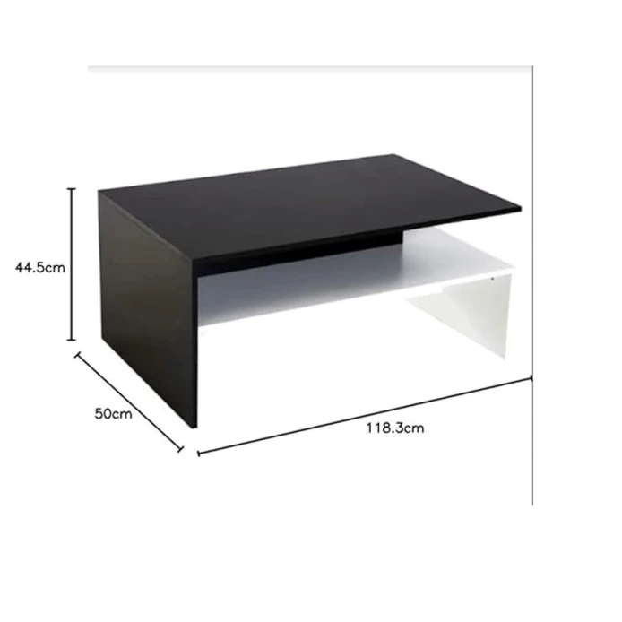 Журнальный стол Ev Plus ev_12116076, ЛДСП, черно-белый, 118.3x50x44.5 см Журнальный стол Ev Plus ev_12116076, ЛДСП, черно-белый, 118.3x50x44.5 см