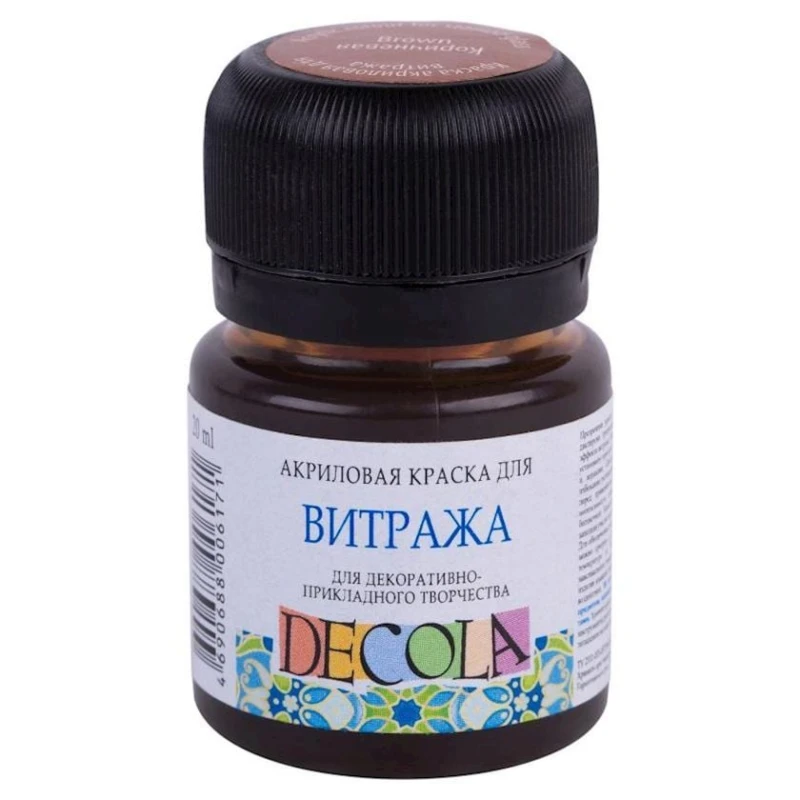 Vitraj üçün akril boya Decola, qəhvəyi, 20 ml Vitraj üçün akril boya Decola, qəhvəyi, 20 ml
