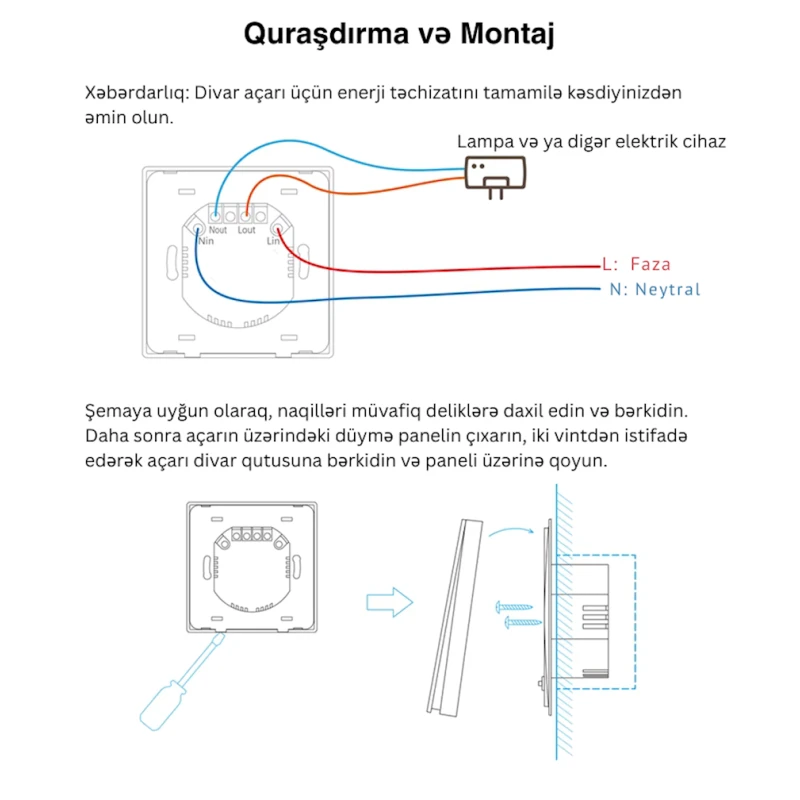 Умный выключатель Moes 1 кнопка Gang Smart Switch