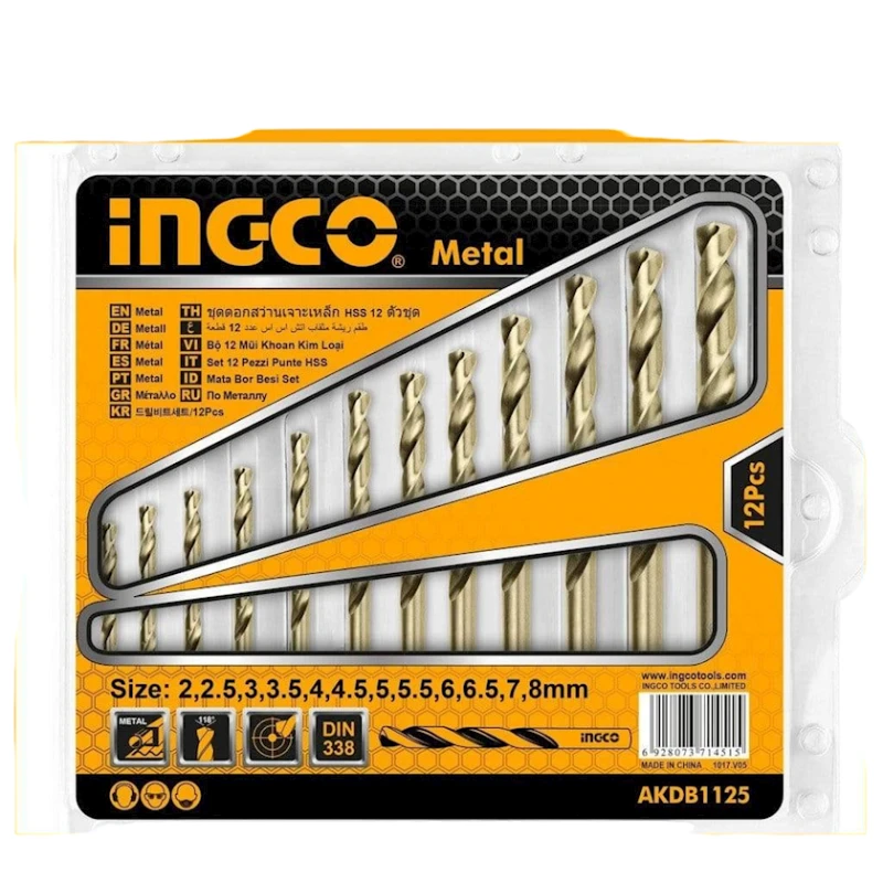 Набор сверл по металлу Ingco AKDB1125, 12 шт Набор сверл по металлу Ingco AKDB1125, 12 шт