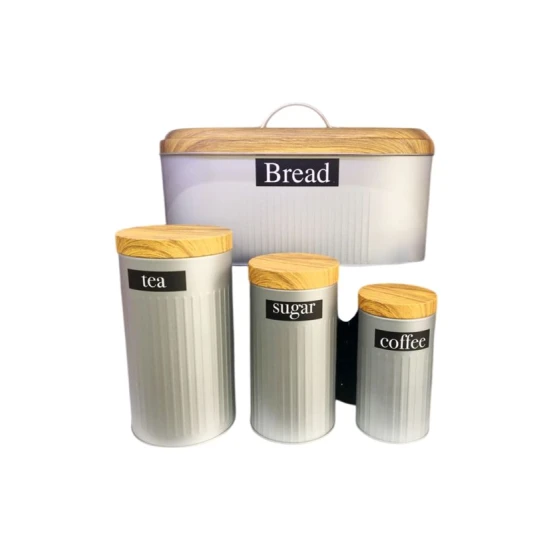 Çörək qabı dəsti Elegans, metal, boz, 4 parça