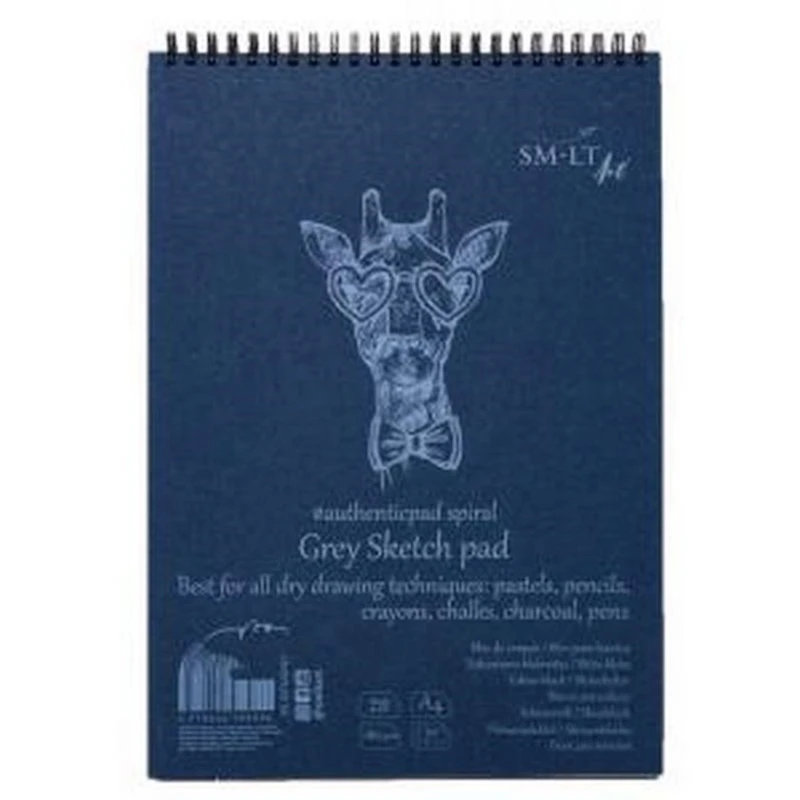Альбом SM-LT Sketch Pad для графики, Authentic Grey, А5, 180г, 20 листов Альбом SM-LT Sketch Pad для графики, Authentic Grey, А5, 180г, 20 листов