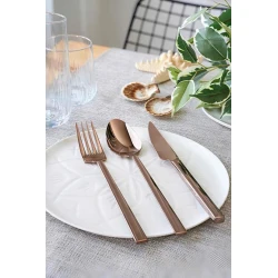 Набор столовых приборов LUGGA Doğa, на 6 персон, 24 предметов, нержавеющая сталь, бронзовый