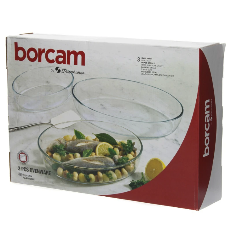 Набор форм для выпечки Borcam 159027, стекло, прозрачный Набор форм для выпечки Borcam 159027, стекло, прозрачный