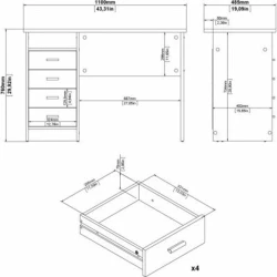 Компьютерный стол Art Mebel House 119, коричневый, 75x110x50 см