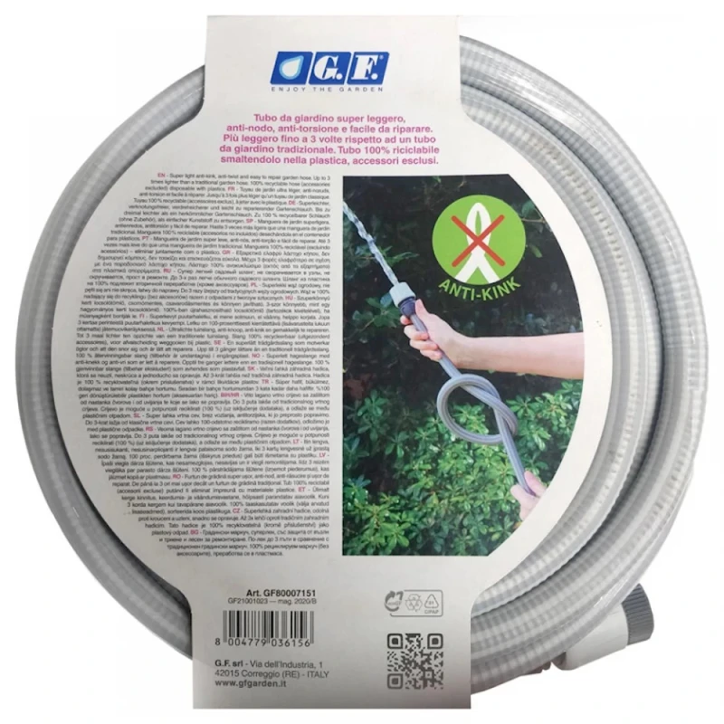 Шланг поливочный GF Aqua Light, 15 м, 15 мм, серый Шланг поливочный GF Aqua Light, 15 м, 15 мм, серый