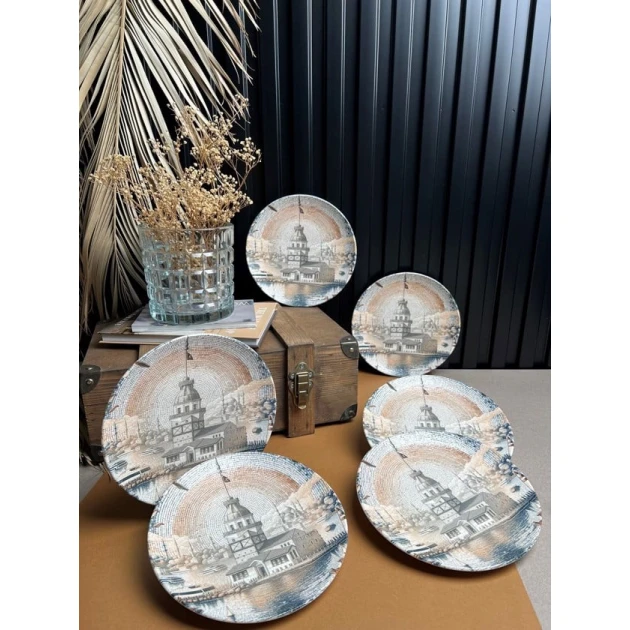 Набор десертных тарелок Maiden Chic, 21 см, 6 предметов, фарфор, разноцветный