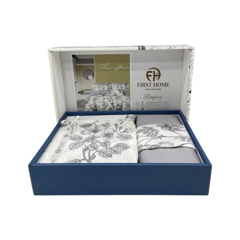 Комплект постельного белья First Home SHA-00002742, пододеяльник 200x220 см, простыня 250x250 см, 2 шт наволочки 50х70 см, евро, хлопок, разноцветный Комплект постельного белья First Home SHA-00002742, пододеяльник 200x220 см, простыня 250x250 см, 2 шт наволочки 50х70 см, евро, хлопок, разноцветный