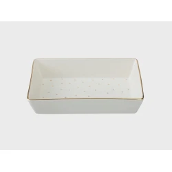 Закусочная тарелка Porland Forest, фарфор, белая, 12х20 см