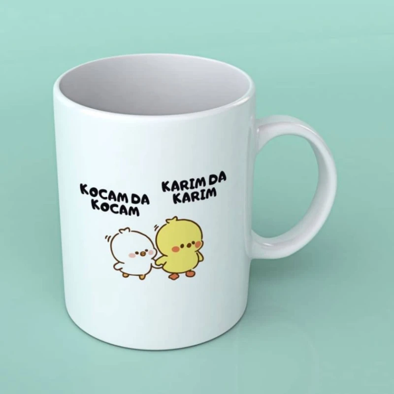 Fincan keramika ağ - Kocam da kocam