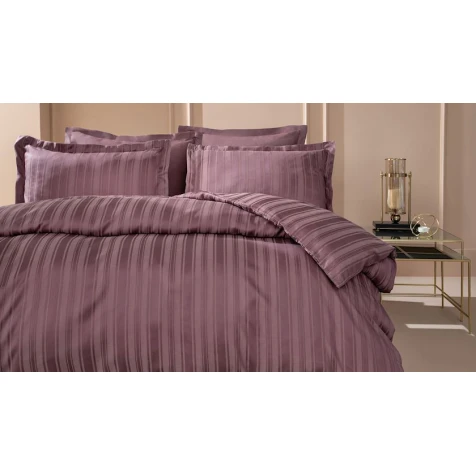 Комплект постельного белья Yataş Shelly, пододеяльник 200x220 см, простыня 260x240 см, наволочка 50х70 см (2 шт), двуспальный, бамбук/хлопок, бордовый