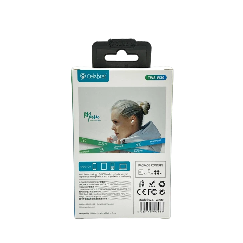 Simsiz qulaqlıq Celebrat W30 White Simsiz qulaqlıq Celebrat W30 White