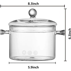 Qazan Miecux, 1500 ml, borosilikat şüşə, şəffaf