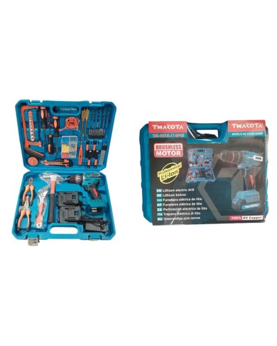 Akkumulyatorlu zərbəli drel Makota TM-6619 18V 65Nm + 2 ədəd akkumulyator + alət dəsti 116 ədəd - Makota_TM6619_116PCS_C70M