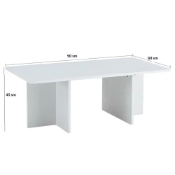 Журнальный стол Ev Plus Jetyo, ЛДСП, белый, 90x60x45 см