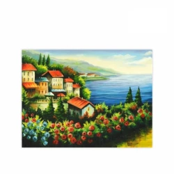 Kətan konturlu karton üzərində Rosa Start, Dəniz peyzajı №2, 30х40, pambıq, akril