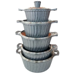 Набор кастрюль Unique ZGH_00087, гранит, серый, 10 предметов