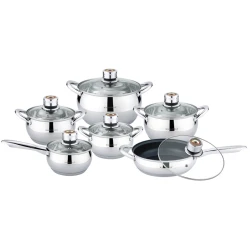 Qab-qacaq dəsti Kaisa Villa KV-6685, paslanmayan polad, 12 əşya