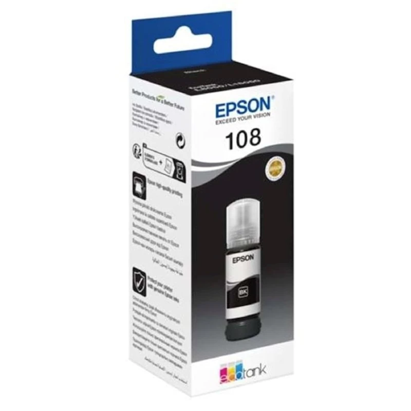 Контейнер с чернилами Epson 108 EcoTank Black (C13T09C14A-N)