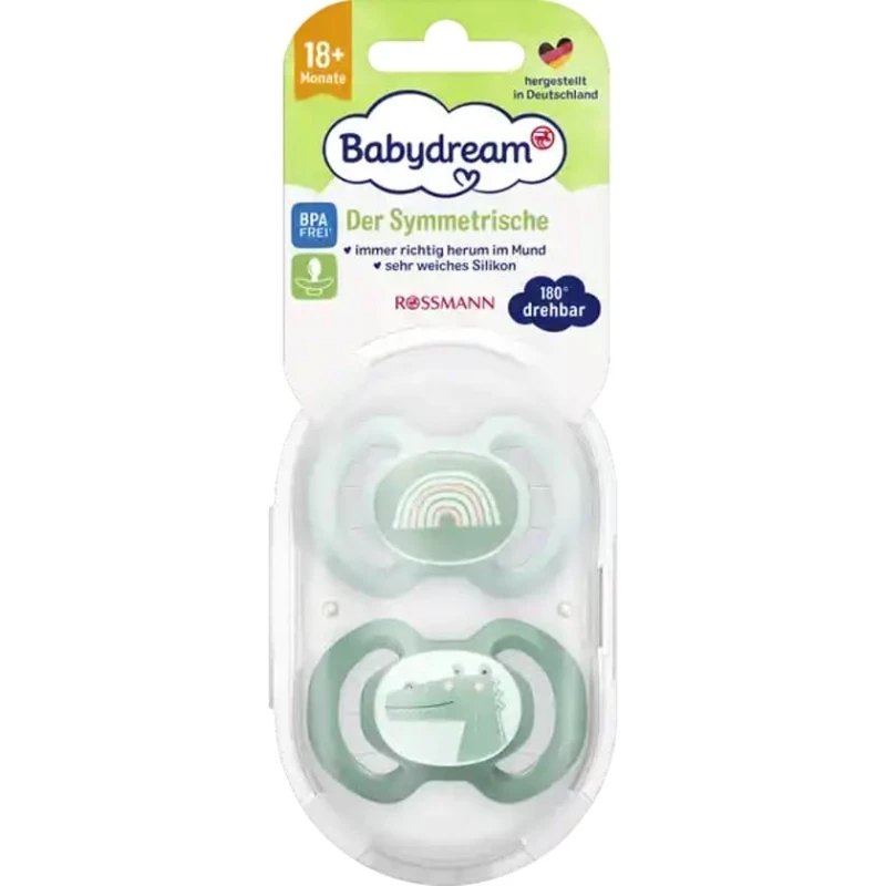 Набор пустышек Babydream Der Symmetrische, 18+ месяцев, 2 шт, товар в ассортименте Набор пустышек Babydream Der Symmetrische, 18+ месяцев, 2 шт, товар в ассортименте