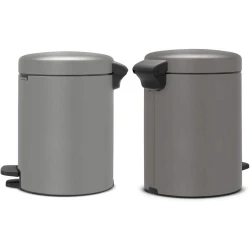 Мусорное ведро Brabantia NewIcon, 26.4x16.8x23.5 см, металл, с педалью, 3 л, серое