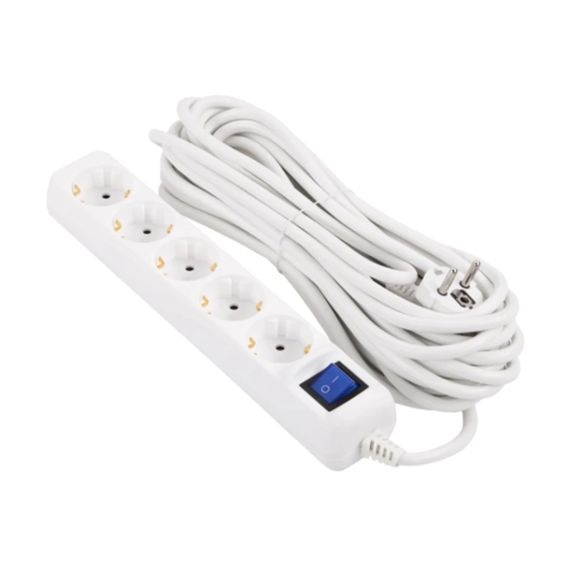 Сетевой фильтр 2E-U05ES15M10WH 10 м, 5-розеточный - 2E-U05ES15M10WH