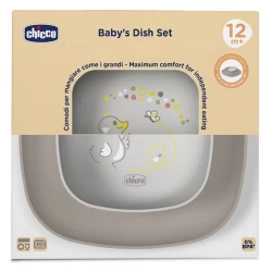 Набор тарелок Chicco, серый, 12+ месяцев