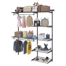 Rəfli asılqan Praktik Home Optima G150, qarderob sistemi, qrafit