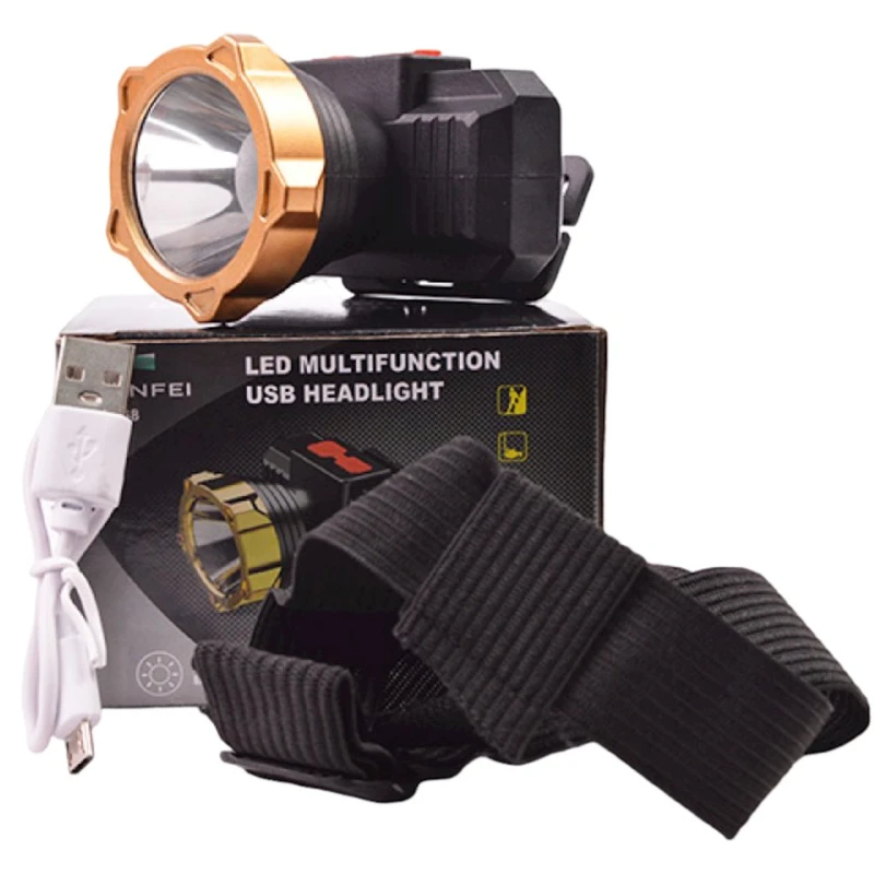 Alın fənəri Junfei JF-668, qara/qızılı Alın fənəri Junfei JF-668, qara/qızılı