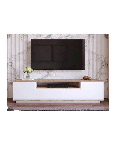 TV üçün tumba Letta LDSP, ağ/taxta, 55x40x180 sm