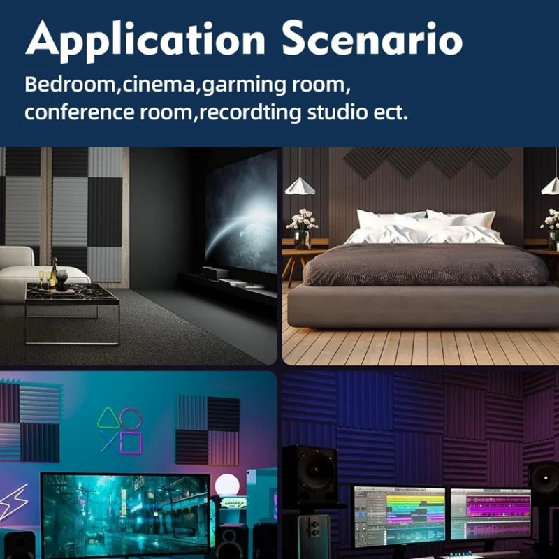 Акустические панели Liyu UCBQ-5S 30x5 см, самоклеющиеся, 24 шт.