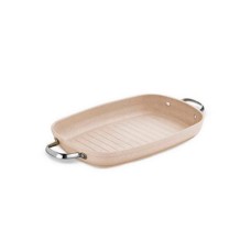 Tava-qril Korkmaz Grill A1274, 3.2 l, 35x25 sm, alüminium yapışmayan örtük ilə, iki tutacaq, Bej